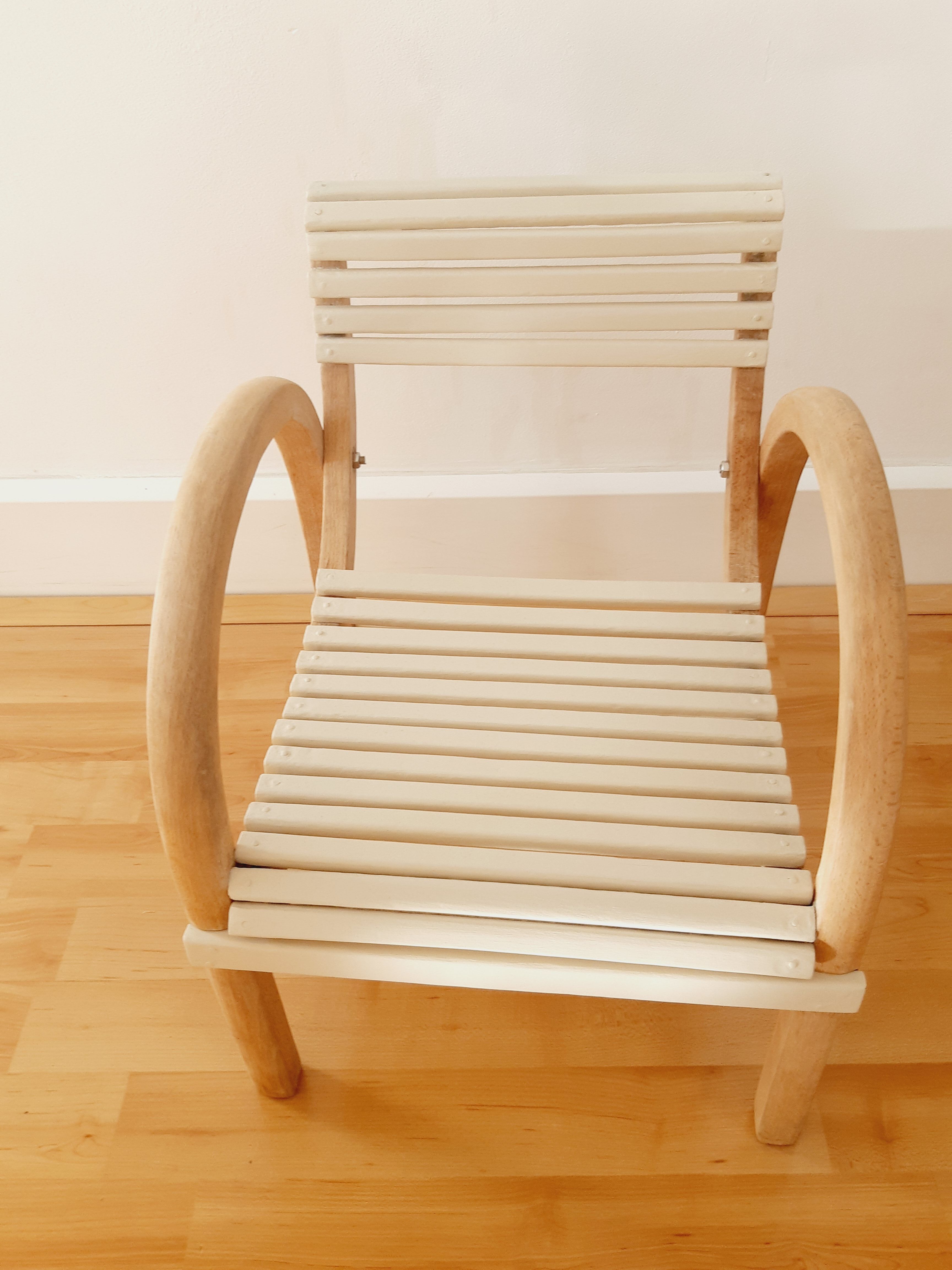 Baumann chair curved wood