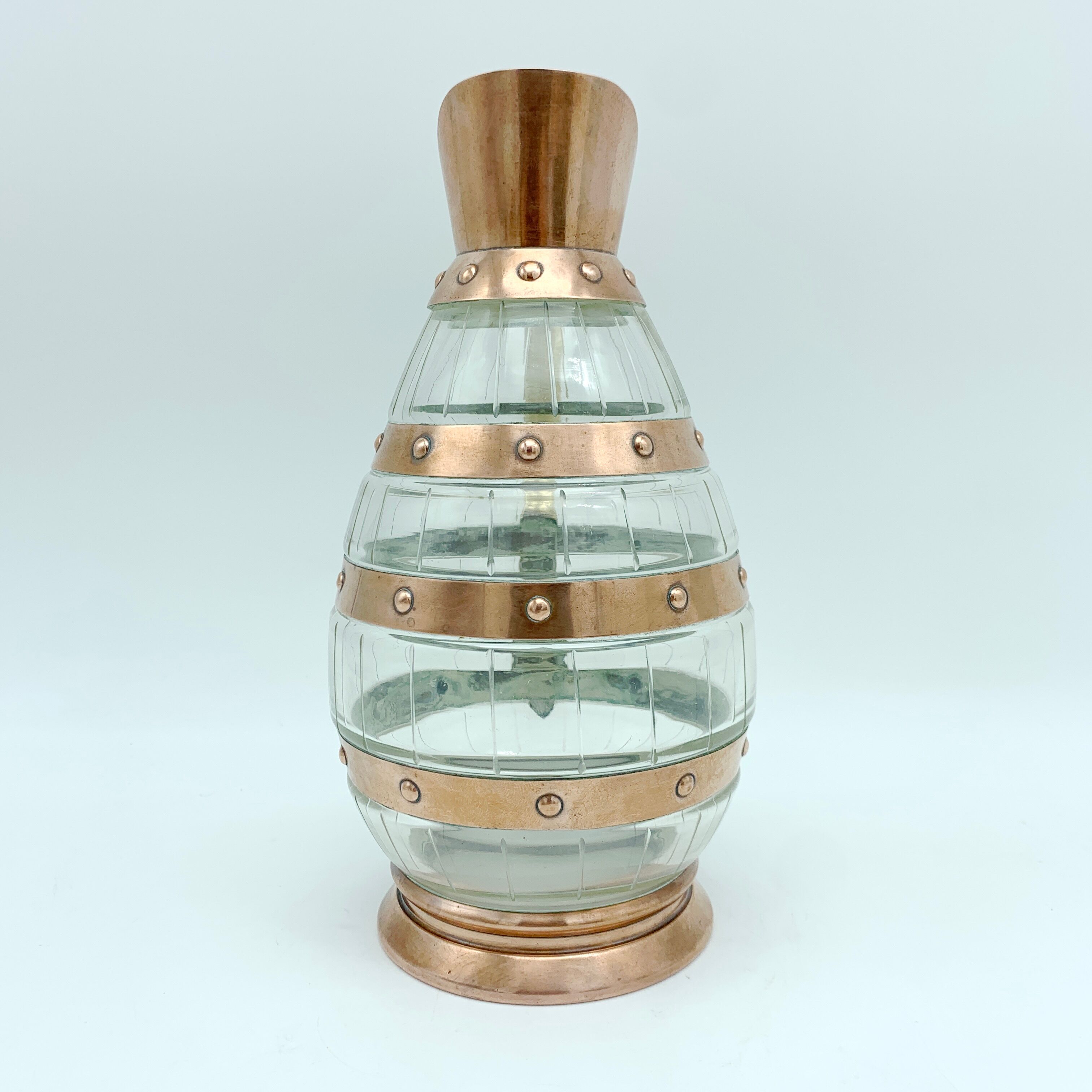 Crystal and copper pitcher Art & Craft Gustave Serrurier Bovy
