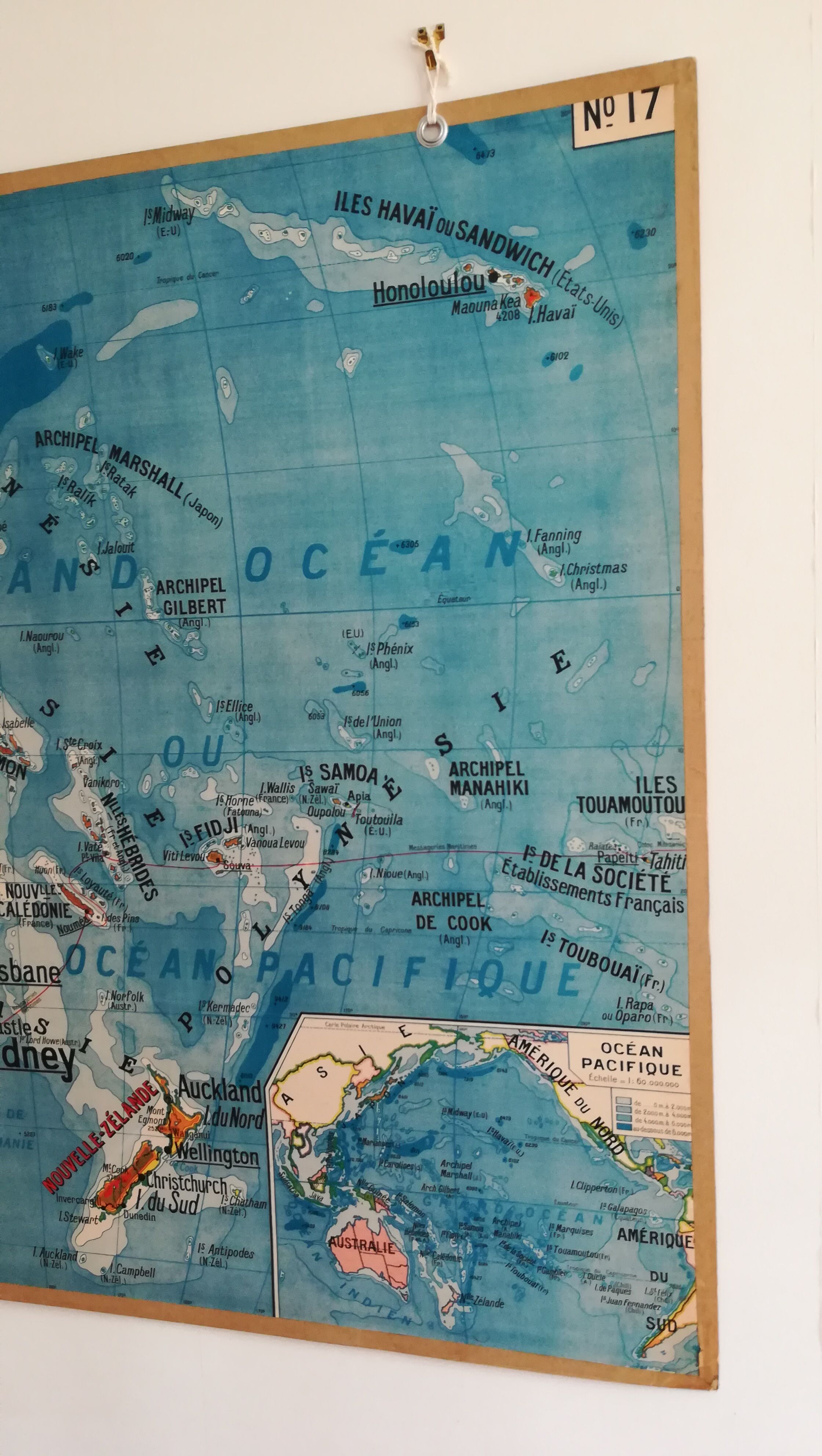 Geographical school Oceania Delagrave 60s map