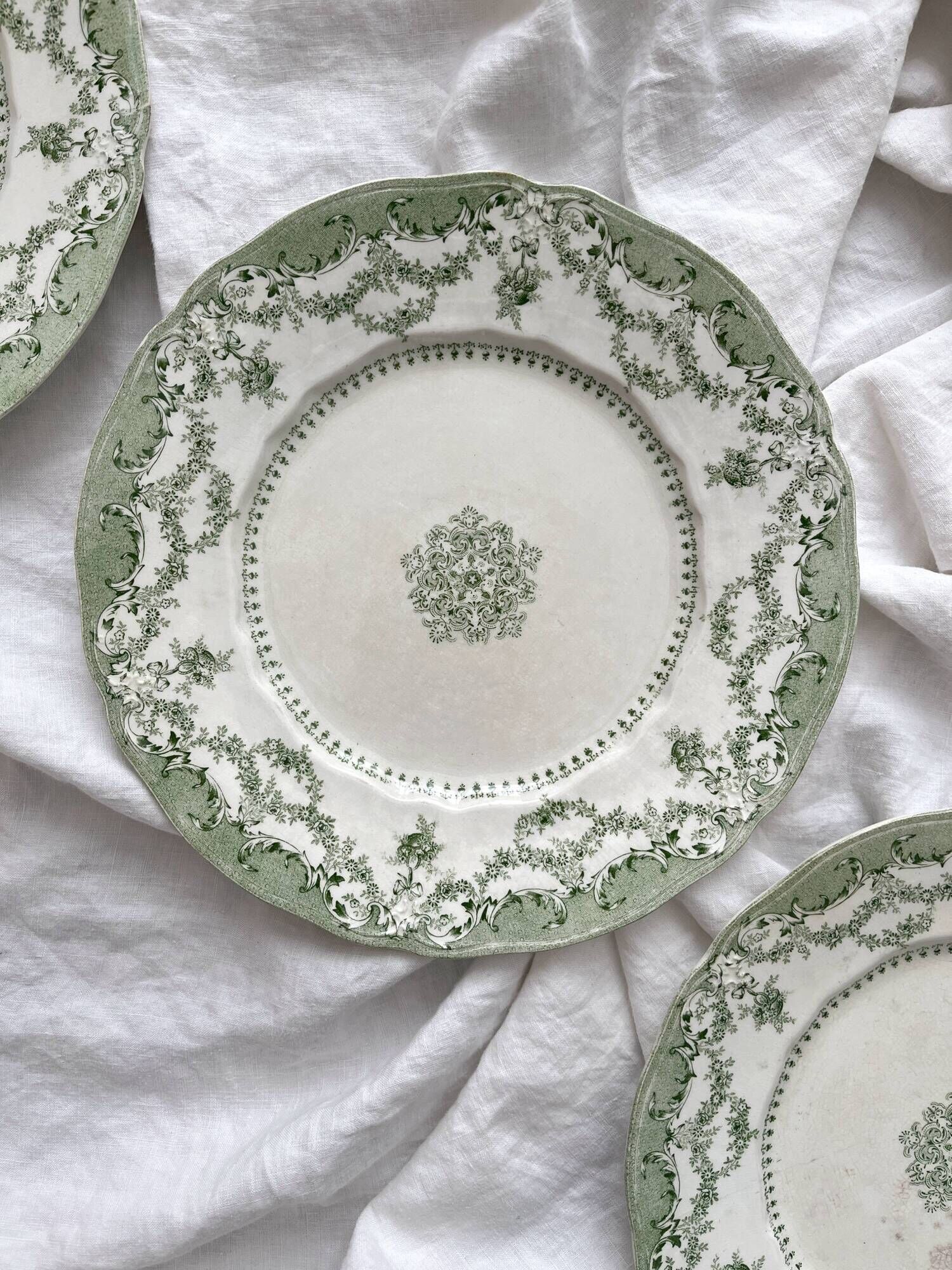 6 Ridgway Staffordshire "Como" English Ironstone Dinner Plates