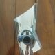 Vintage futuristic wall lamp in chrome sheet metal, space age 70s 80s.