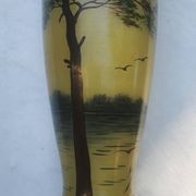 Vase with lake decoration signed Michel