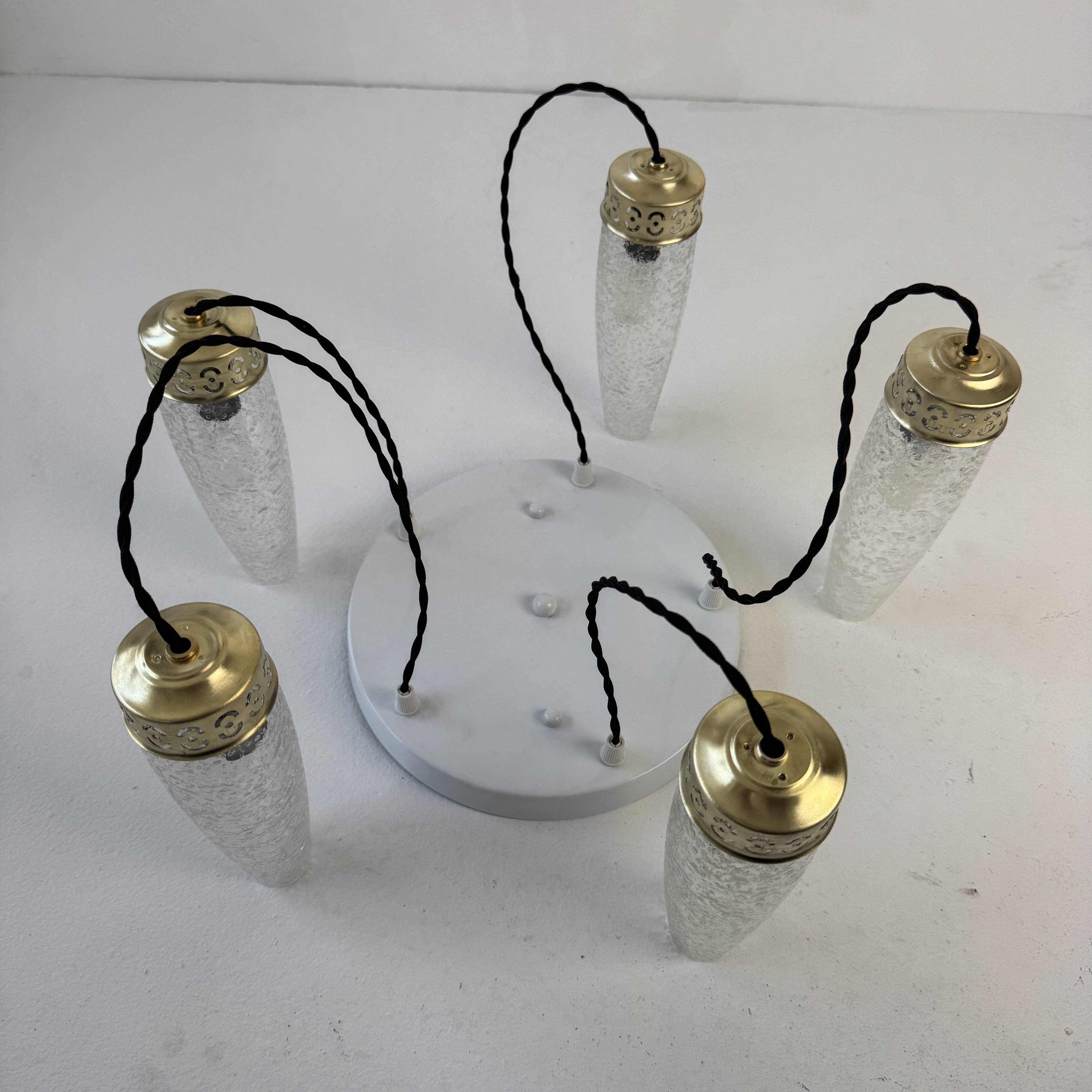 Old vintage 5-light cascade chandelier