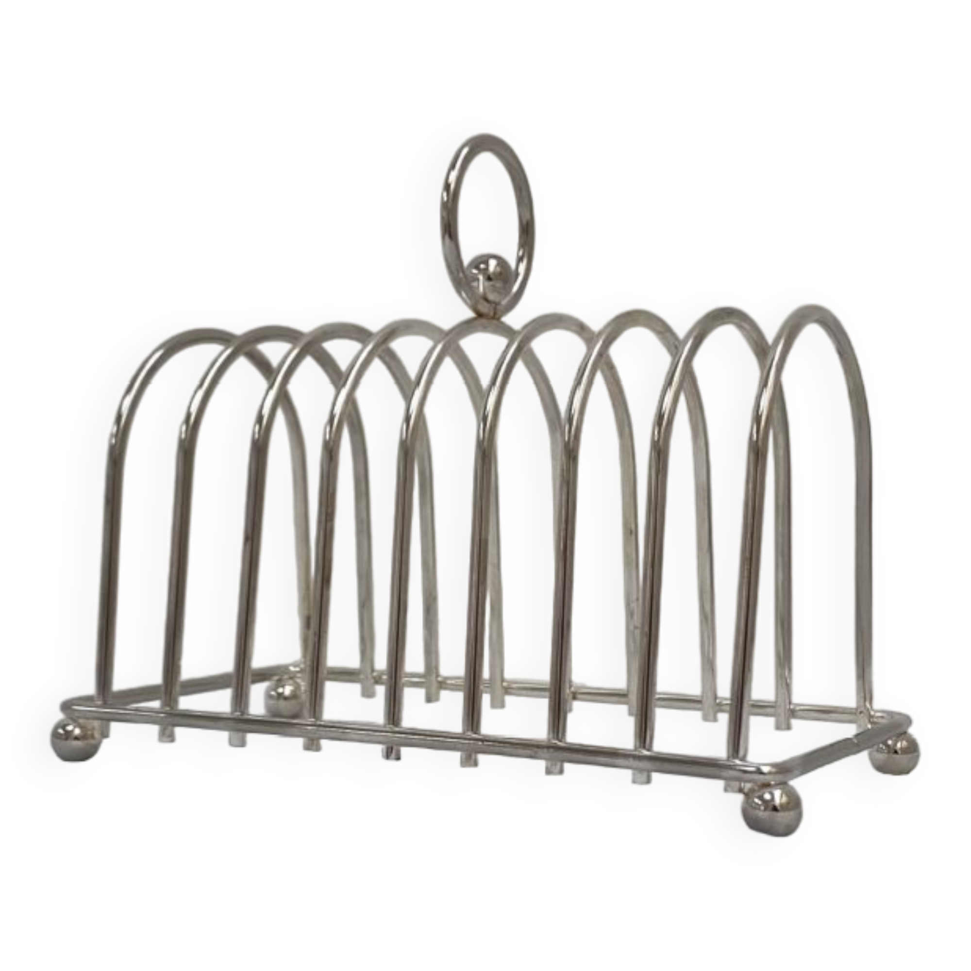 Silver metal toast holder