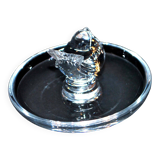 Lalique ring cup with birds in sparrow crystal unsigned
