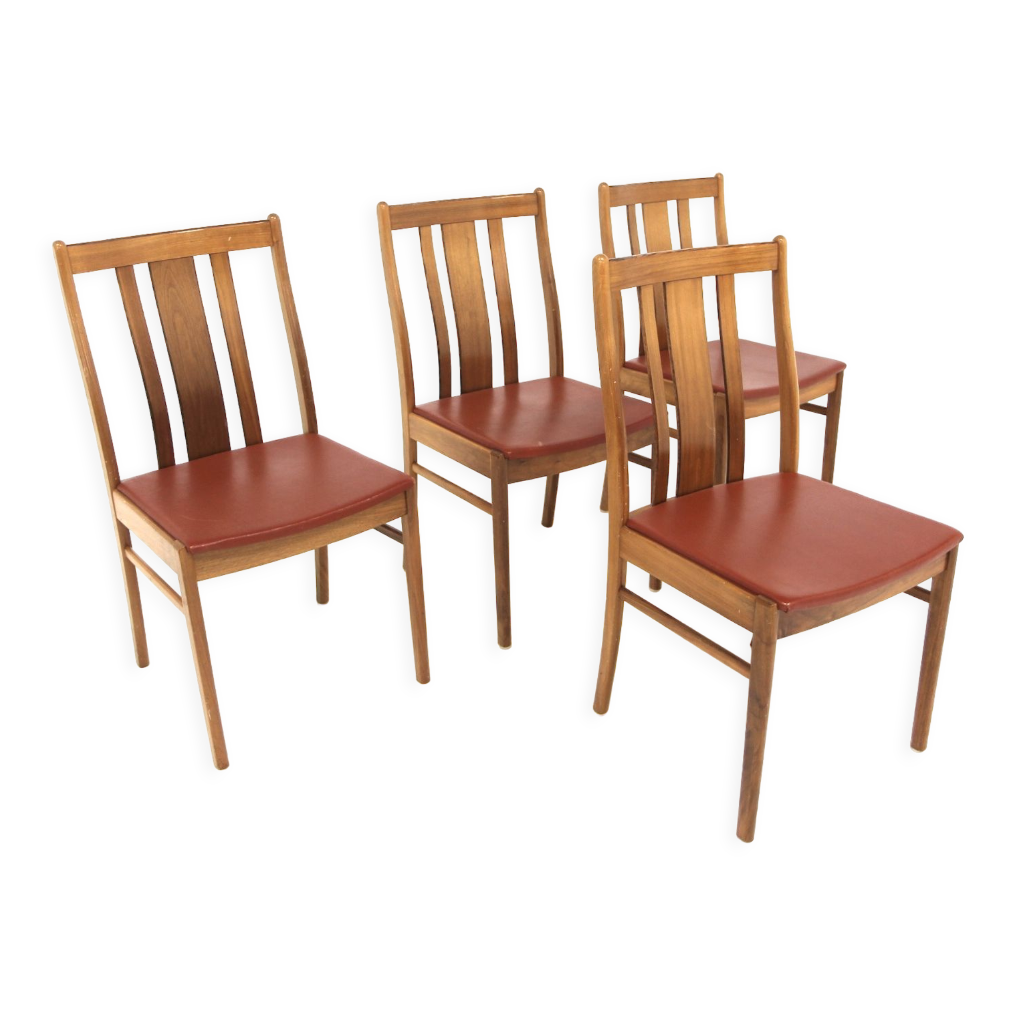 Set of 4 walnut chairs, Sweden, 1960