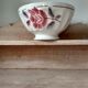 Ceramic bowl with pink flower décor
