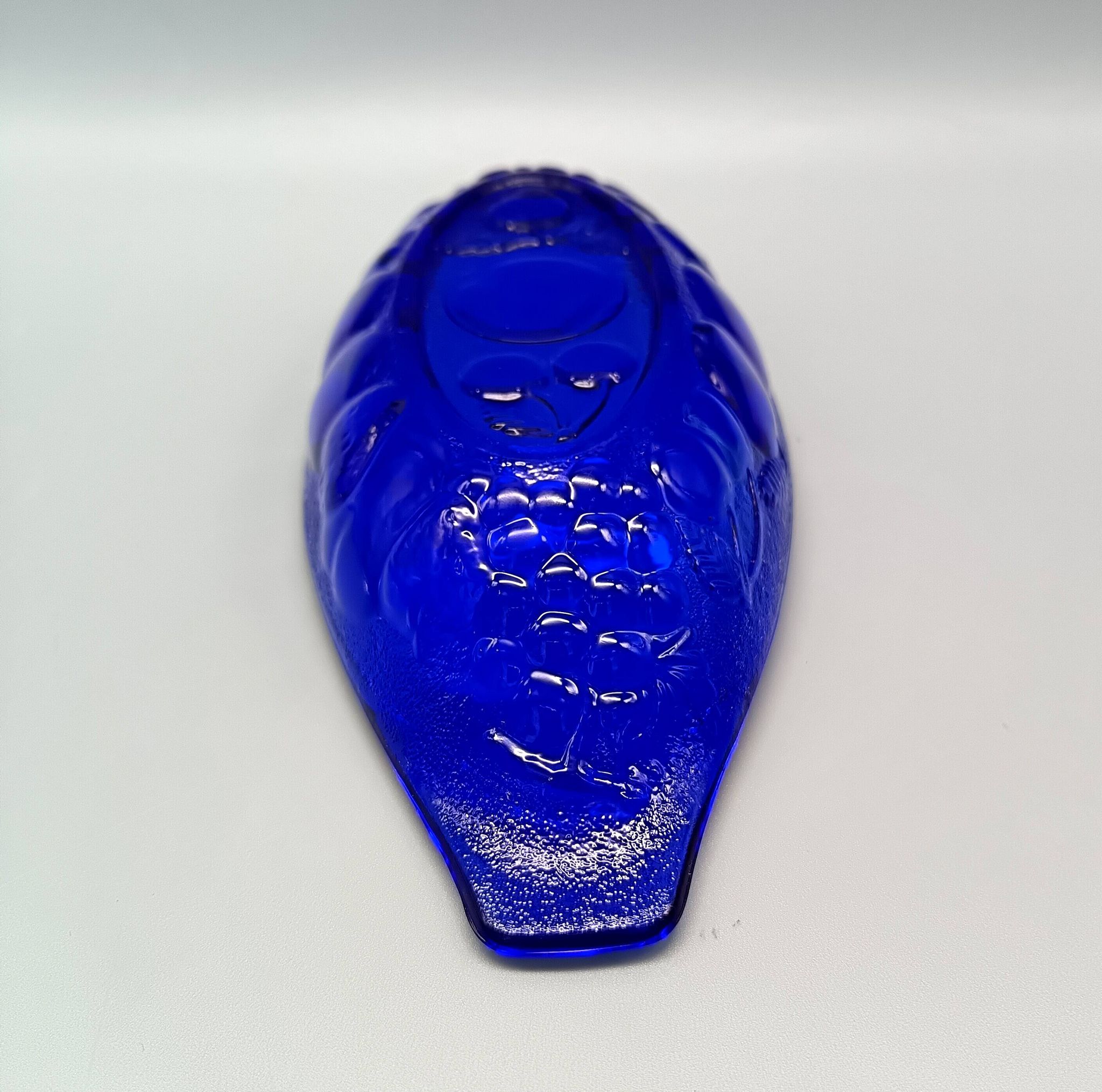 6 vintage LUMINARC France cobalt blue ice cream cups, "gourmet" model