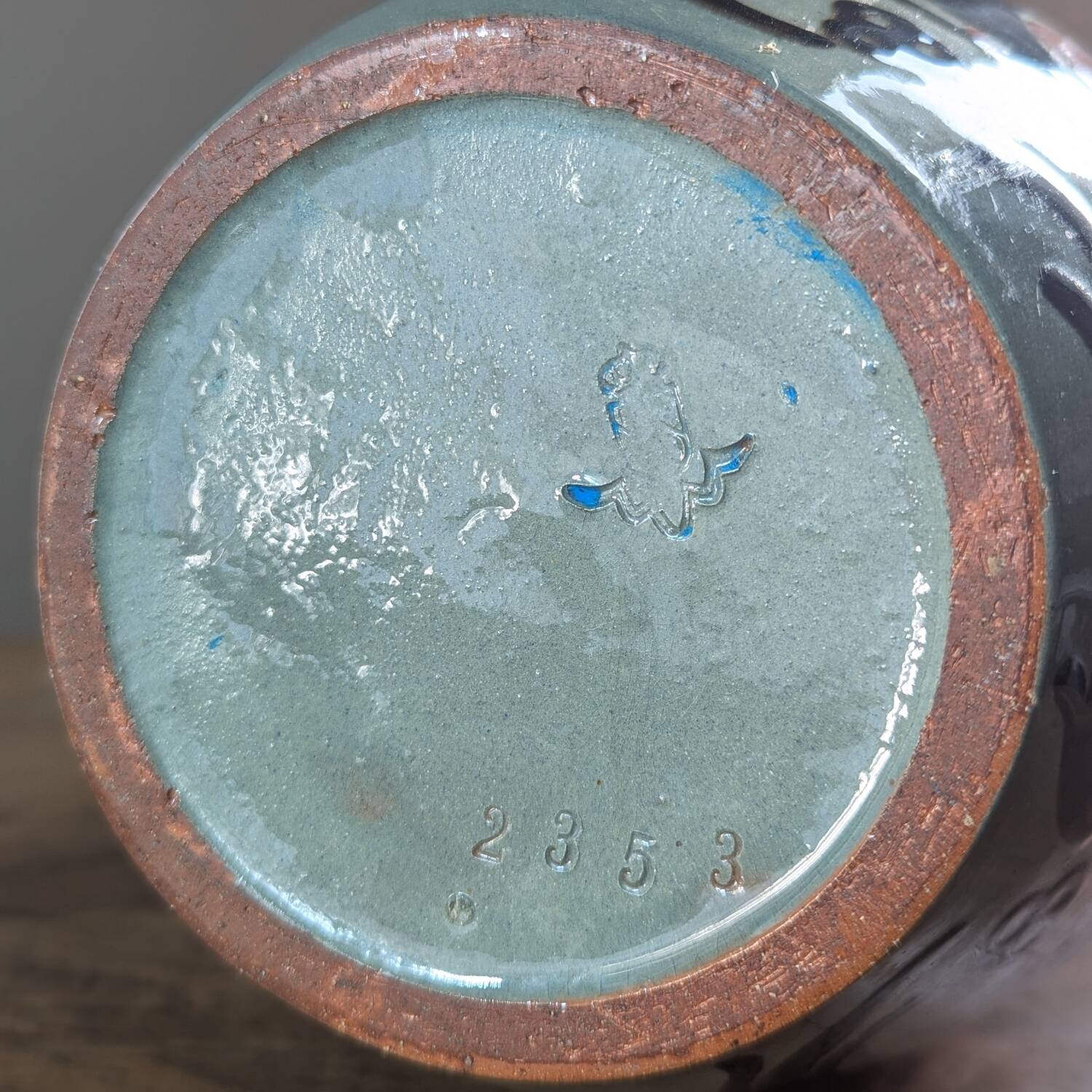 Vase ancien motif floral manufacture Karlsruhe Alfred Kusche