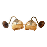 Pair of fringed sconces