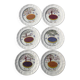 Set of 6 dessert plates, Gien, “Les Tartes” collection
