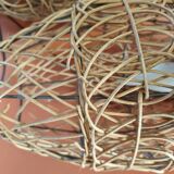 Pair of vintage rattan lamp