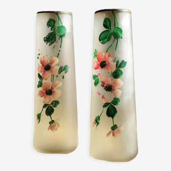 Pair of art deco vases in glass