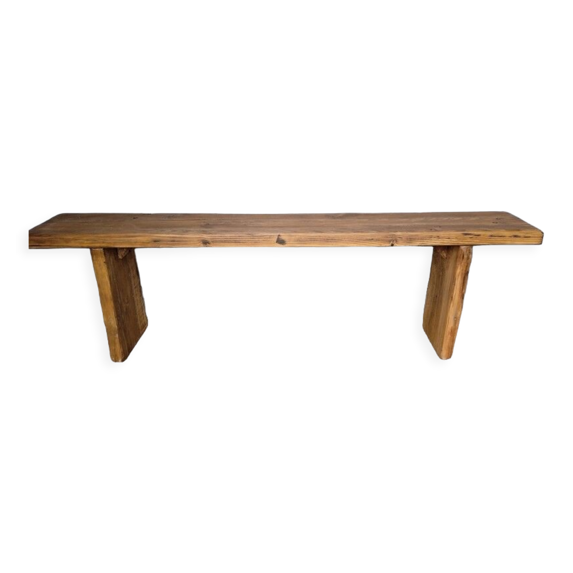Solid wood bench patinated 160cm