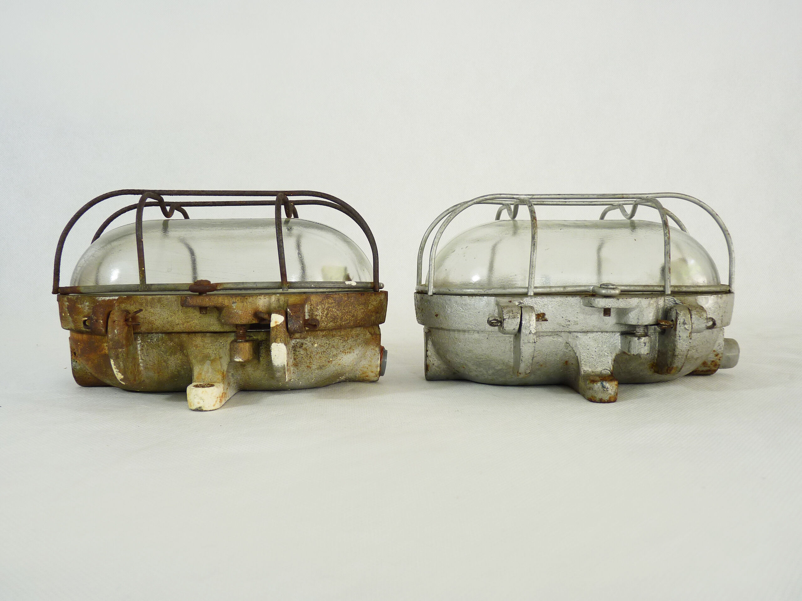 Pair of cast iron industrial window sconces, TH brand