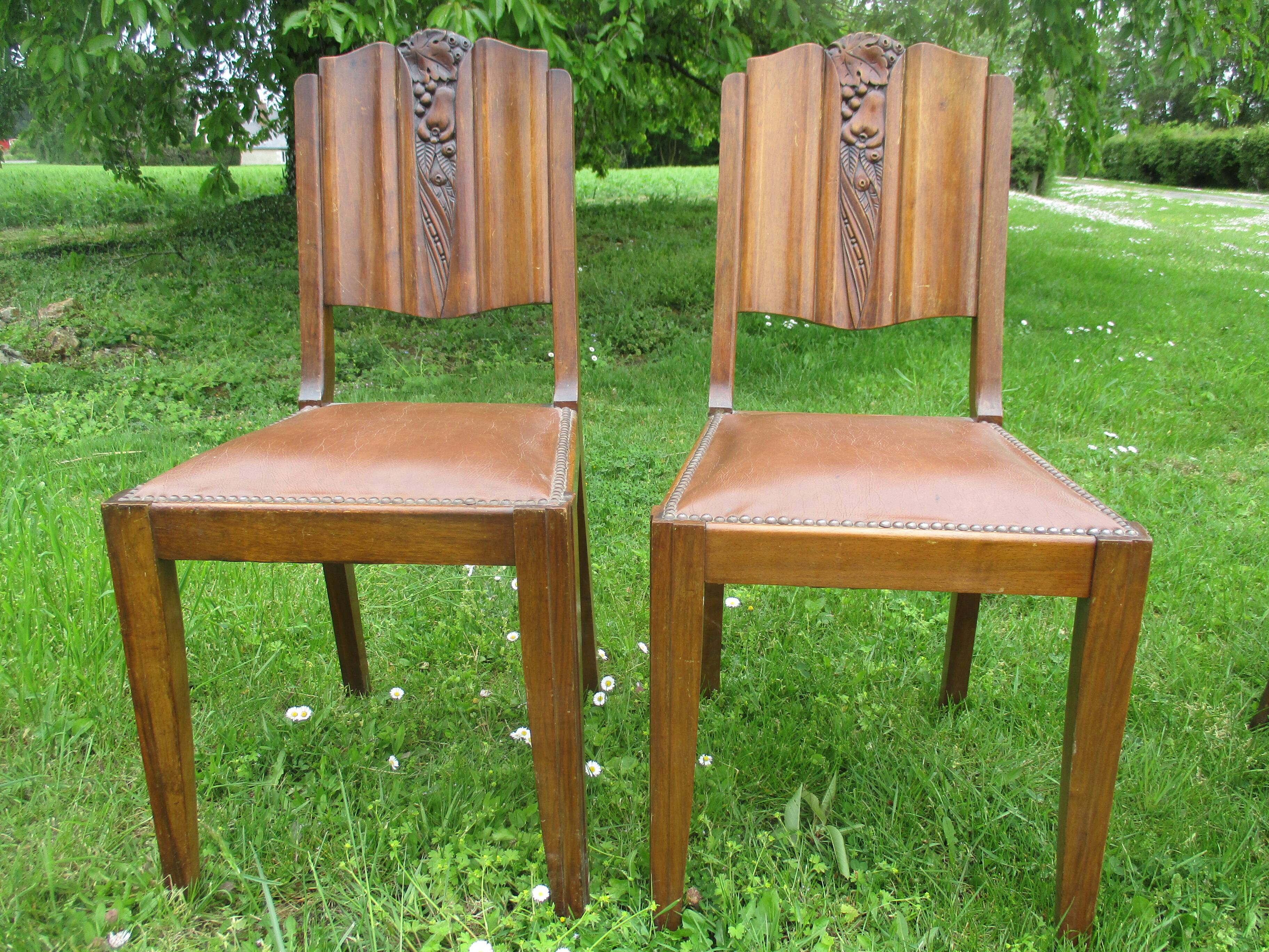 4 Art-deco Circa Chairs 1940