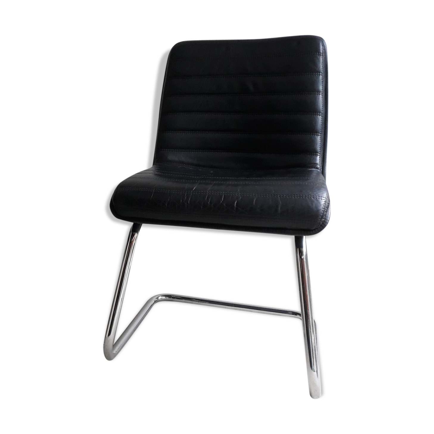 Vintage black leather armchair