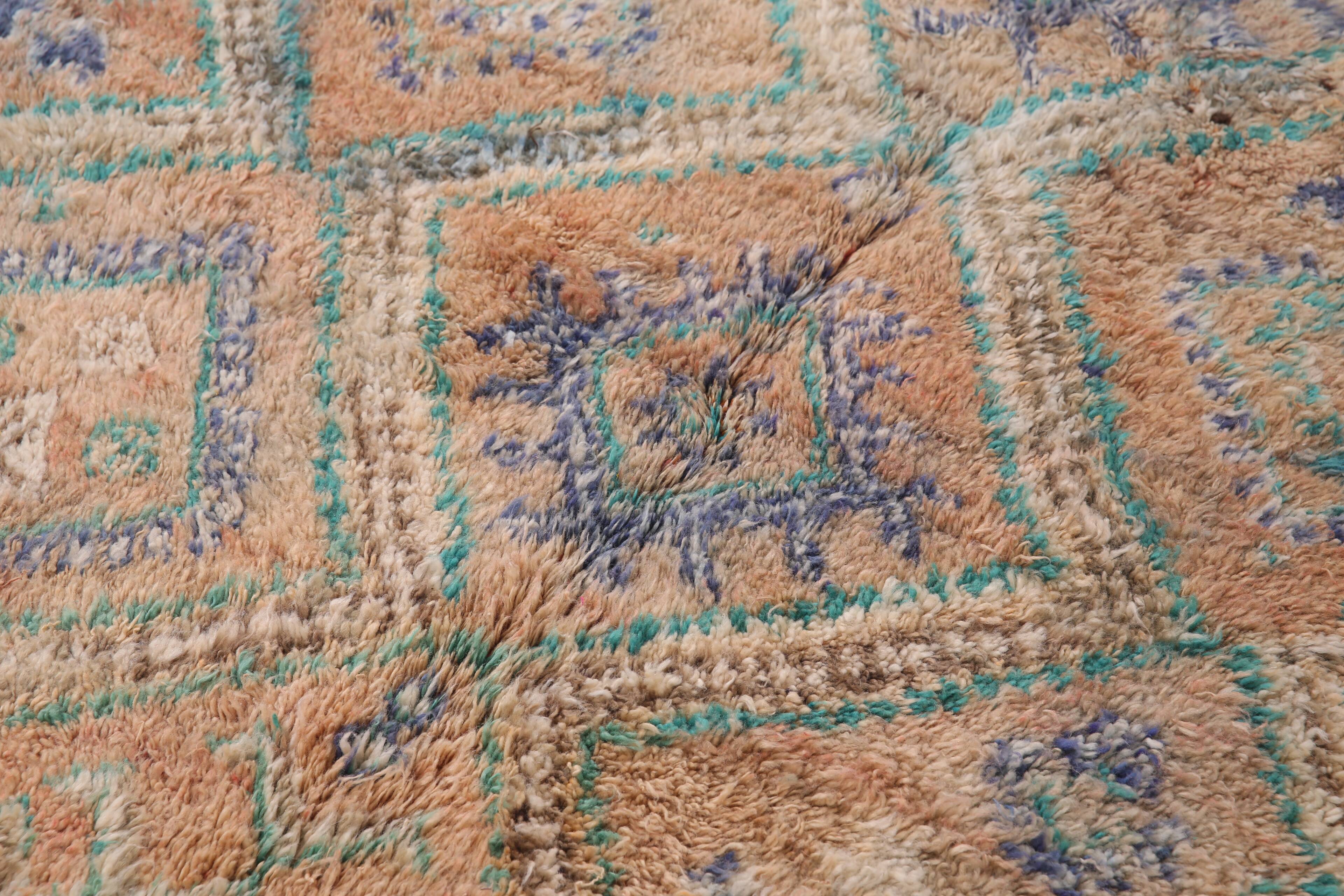 Peach Vintage Moroccan Rug 183 x 357 cm - Berber Wool Rug - Handmade Rug