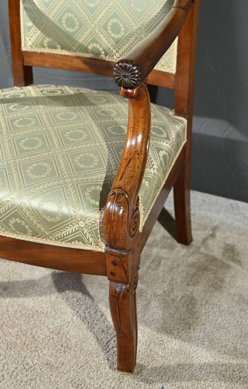 Paire de Fauteuils à Crosses en Acajou, époque Restauration – Début XIXe