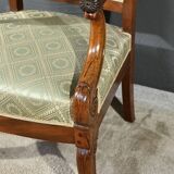 Paire de Fauteuils à Crosses en Acajou, époque Restauration – Début XIXe