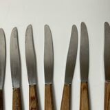 12 wooden handle knives