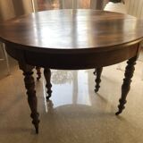 Louis Philippe walnut band table 6 legs 3 extensions