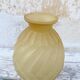Vase Art Deco en verre pressé moulé jaune, 1920