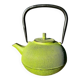 Green cast iron teapot