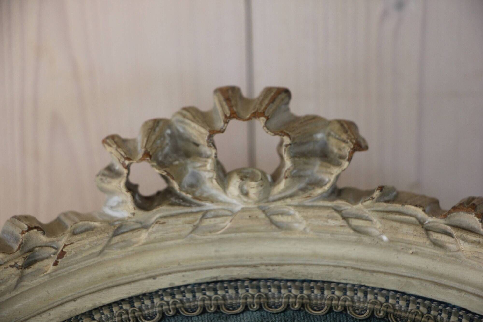 Pair of Louis XVI style medallion back chairs