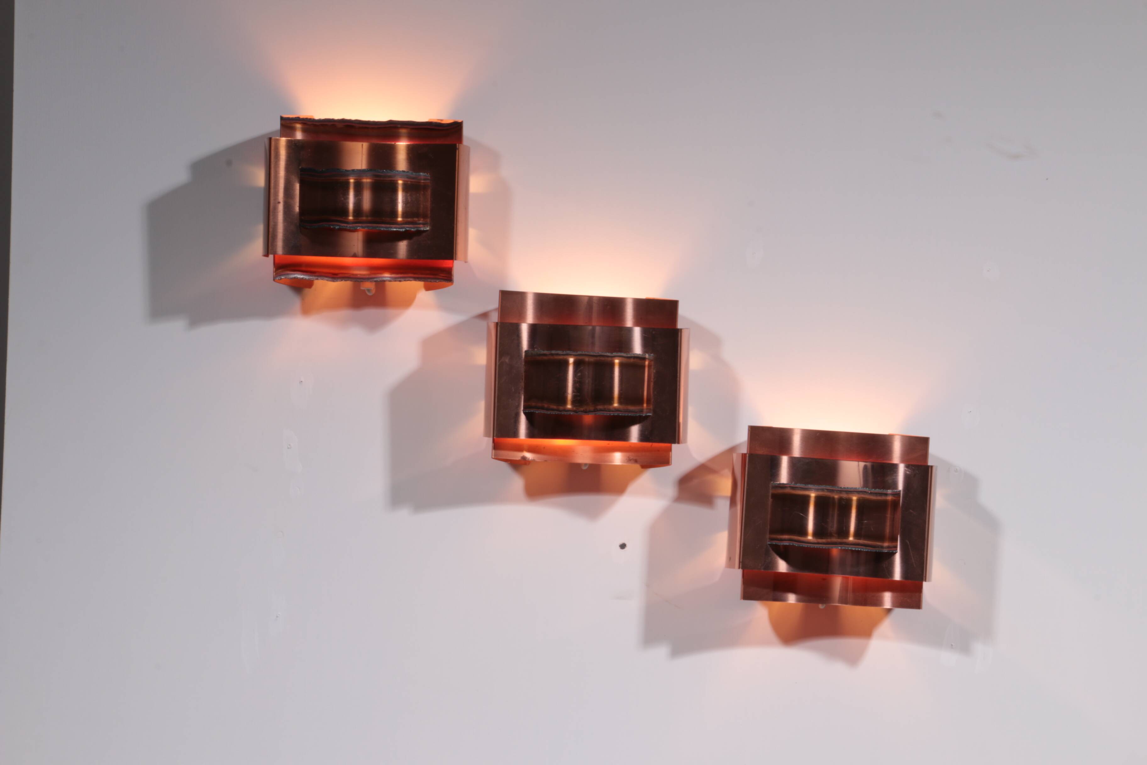 Wall lamps Svend Aage Holm Sørensen brutalist and copper,1960