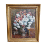 Bouquet of flowers ancien tableau signed Schwartz