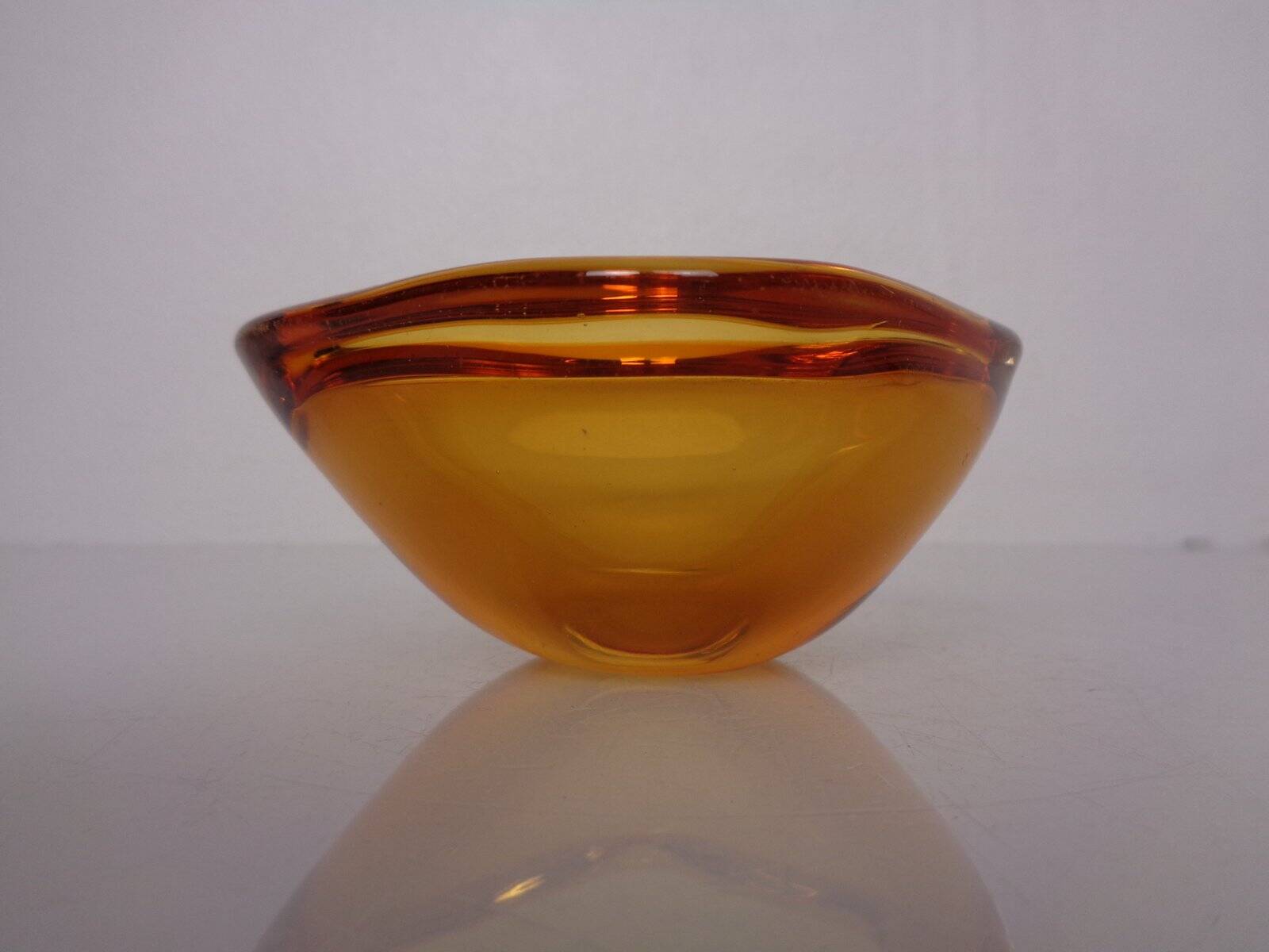Amber Murano Glass Bowl, Italy, 1960s