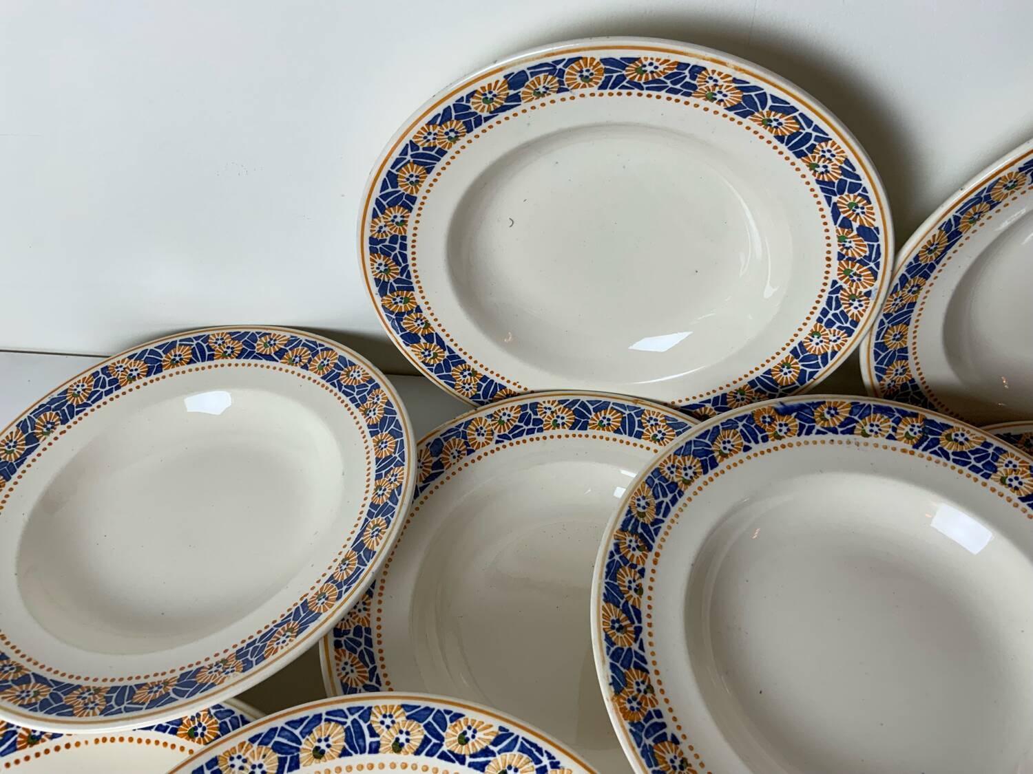 12 Longwy soup plates