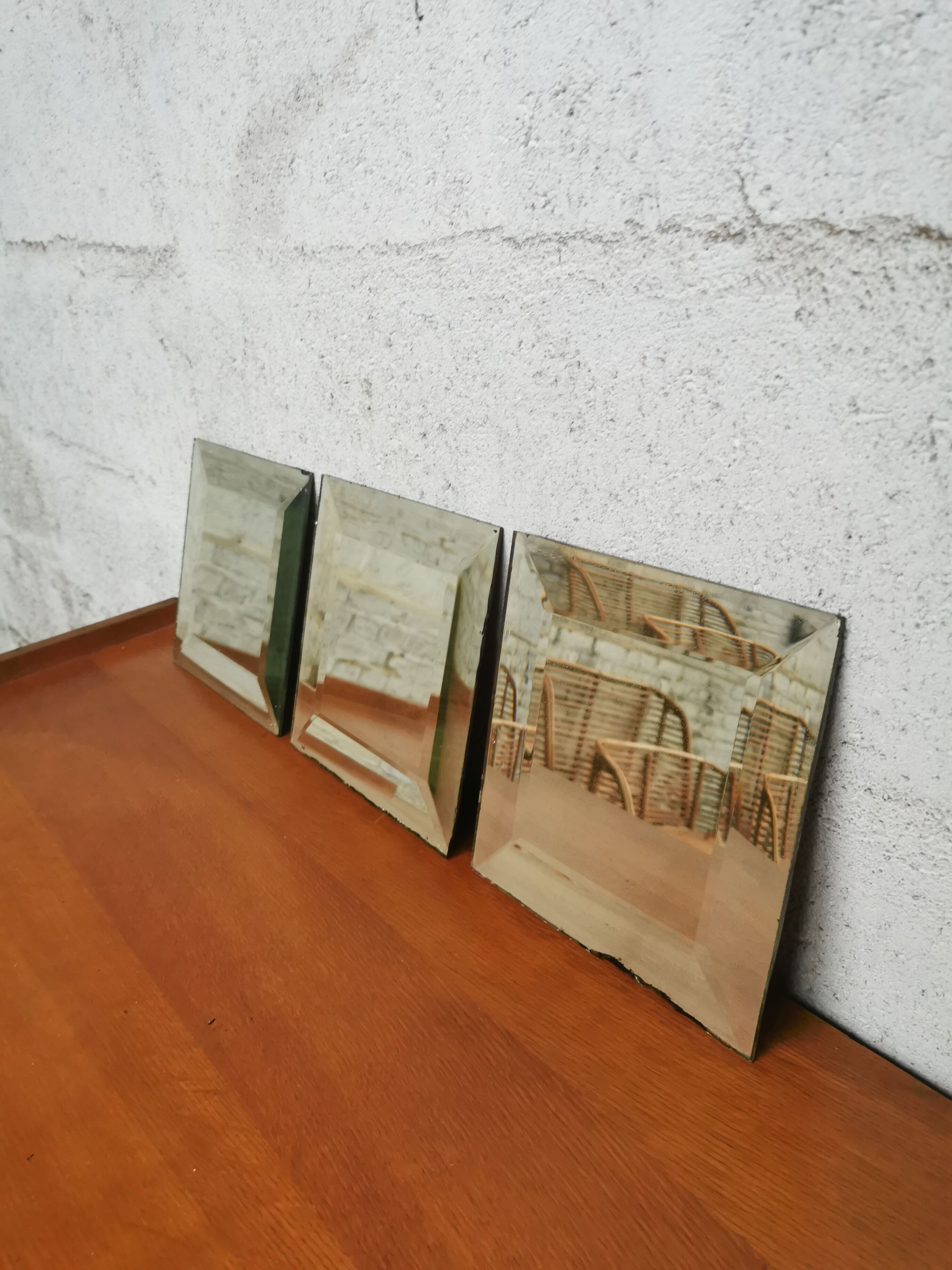 Trio de miroirs biseautés à poser