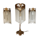 Guimard-style sign neck lamp with two wall lights