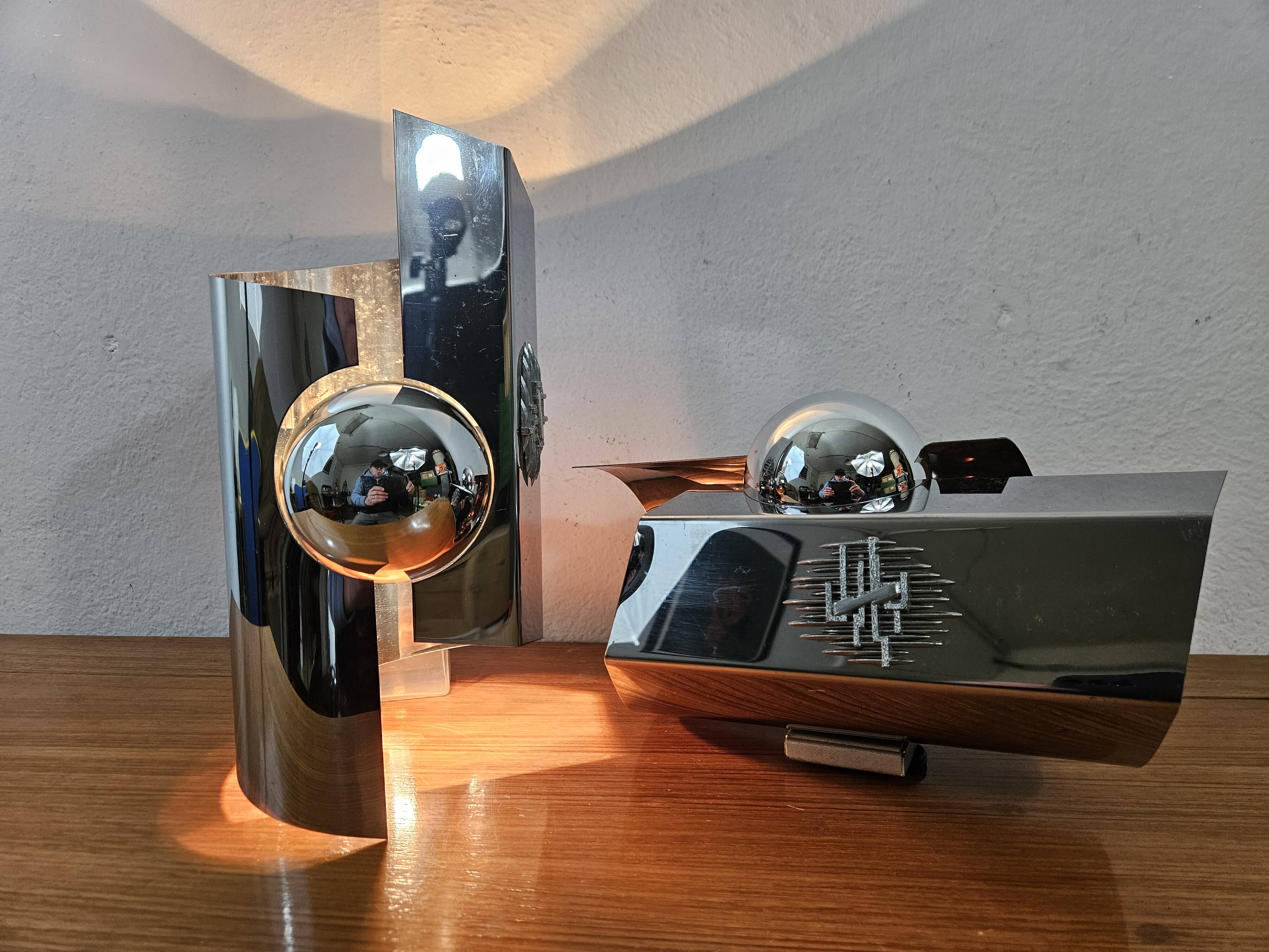 Vintage chrome wall lights - 70'S design