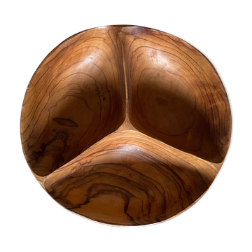 Plat en bois d’olivier vintage