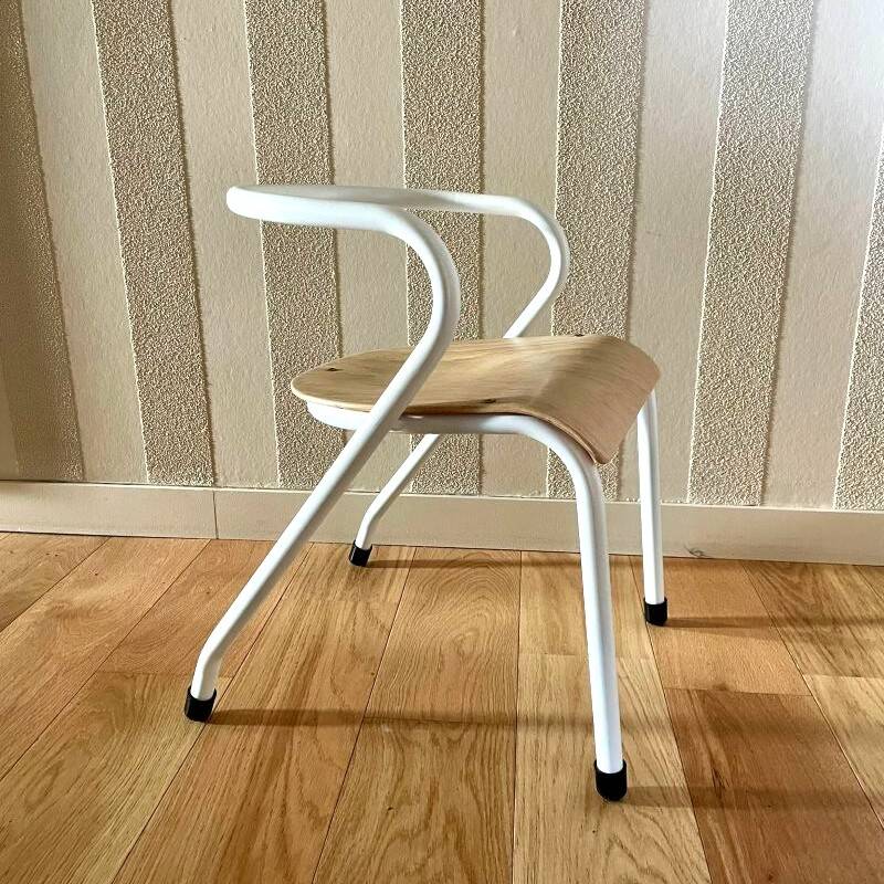 HITIER vintage wood & white children's school chair
