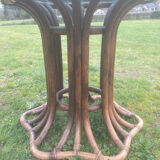 Glass and rattan table
