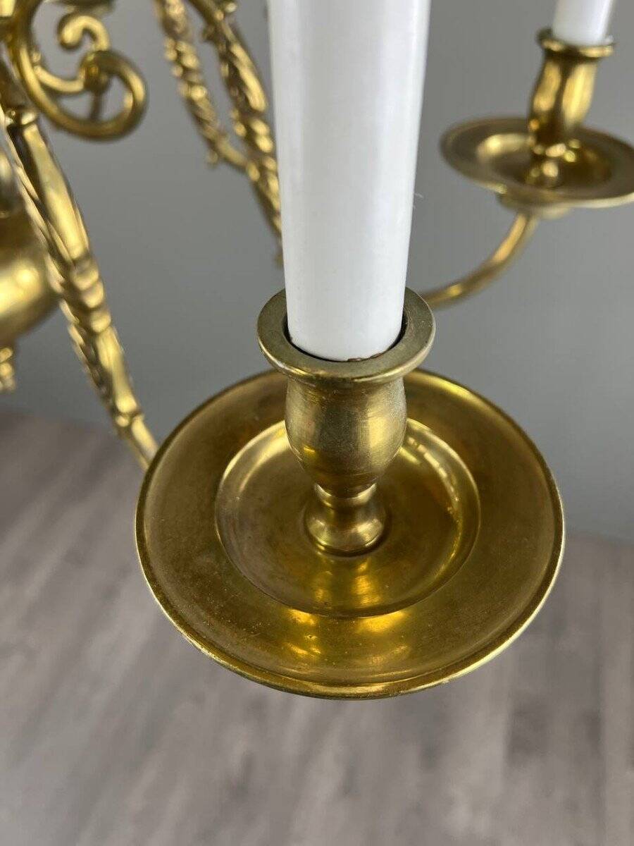 Classic Style Gilded Brass Chandelier, 20th Century