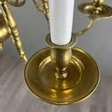 Lustre En Laiton Doré, Style Classique, XXe Siècle