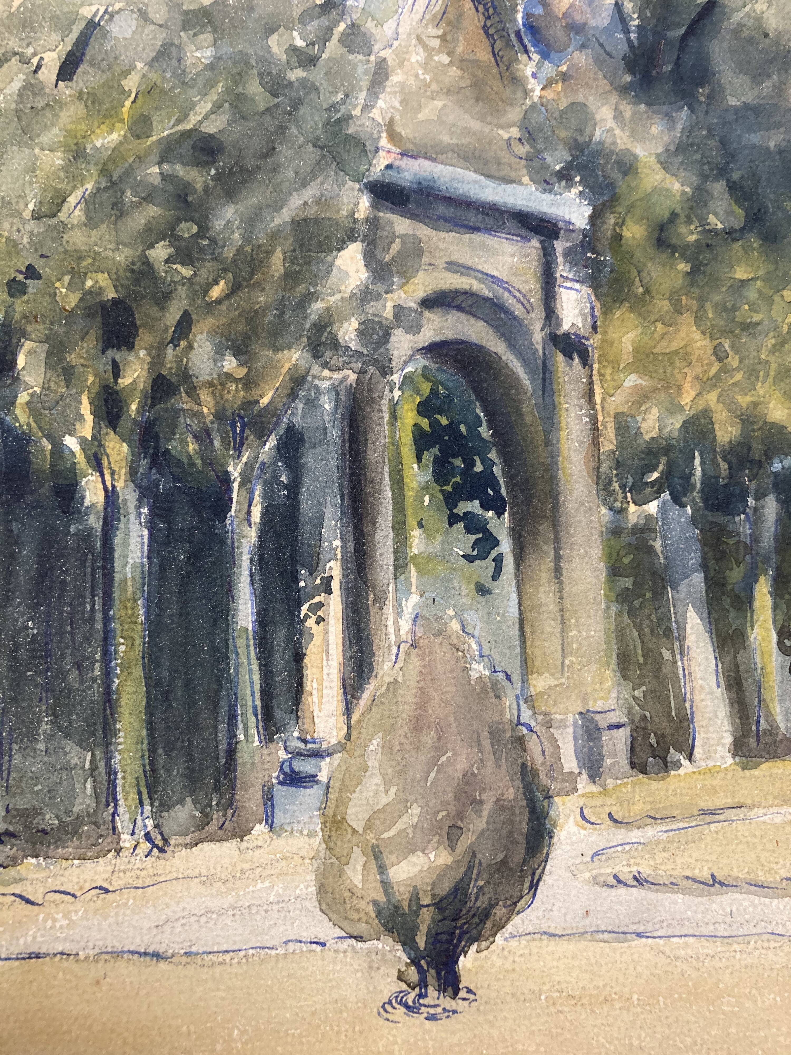 Landscape with watercolor signed