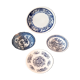 Set of 4 blue and white porcelain plates
