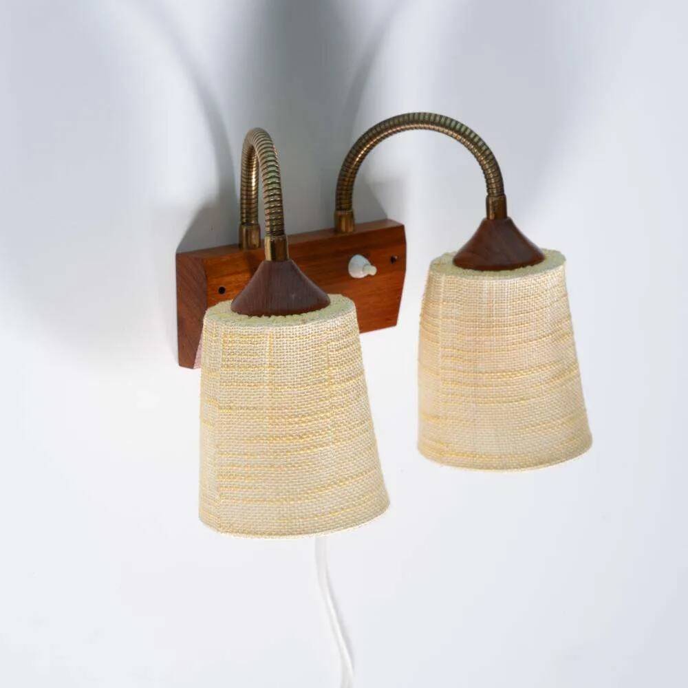 Vintage teak wall lamp for bedside, wall lamp Sweden 1960s
