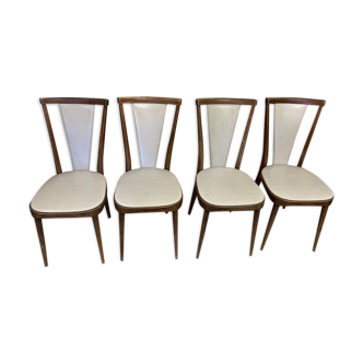 Lot de 4 chaises bistrot vintage année 1950/1960 baumann