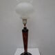Lampe de table style art déco en bois de couleur noyer