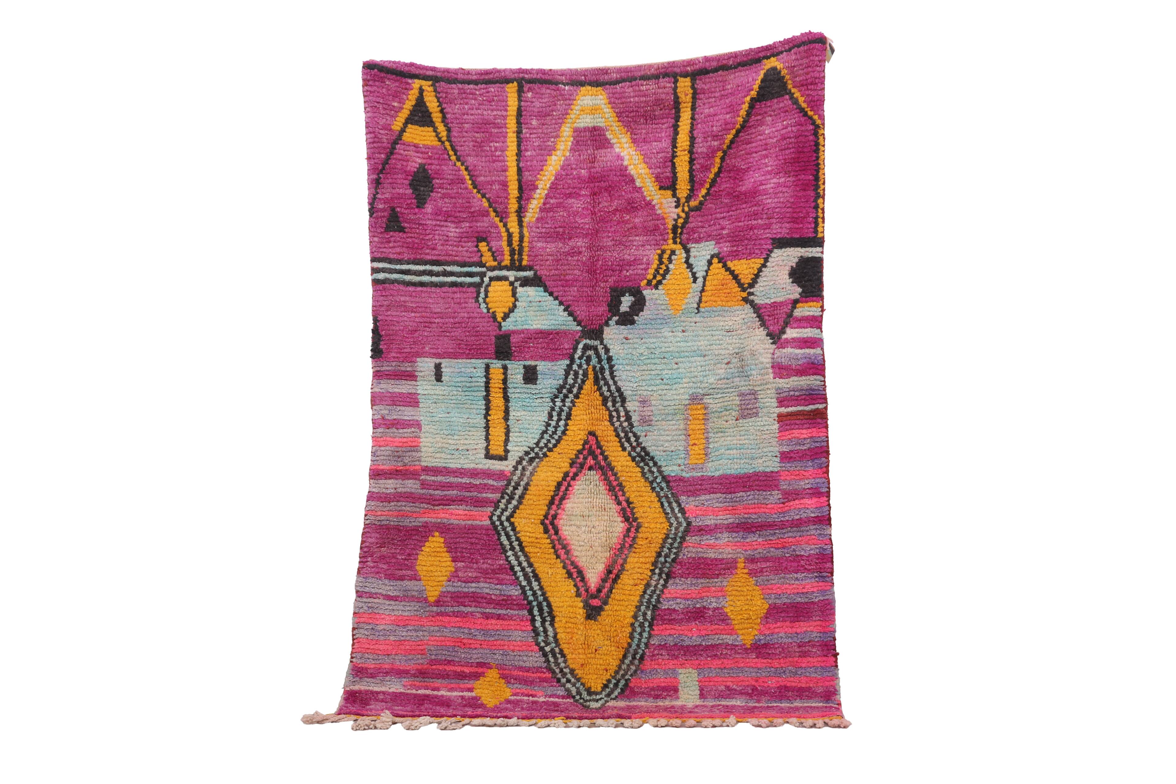 Colorful Contemporary Moroccan rug 134 x 197 cm - Authentic Boujaad Rug