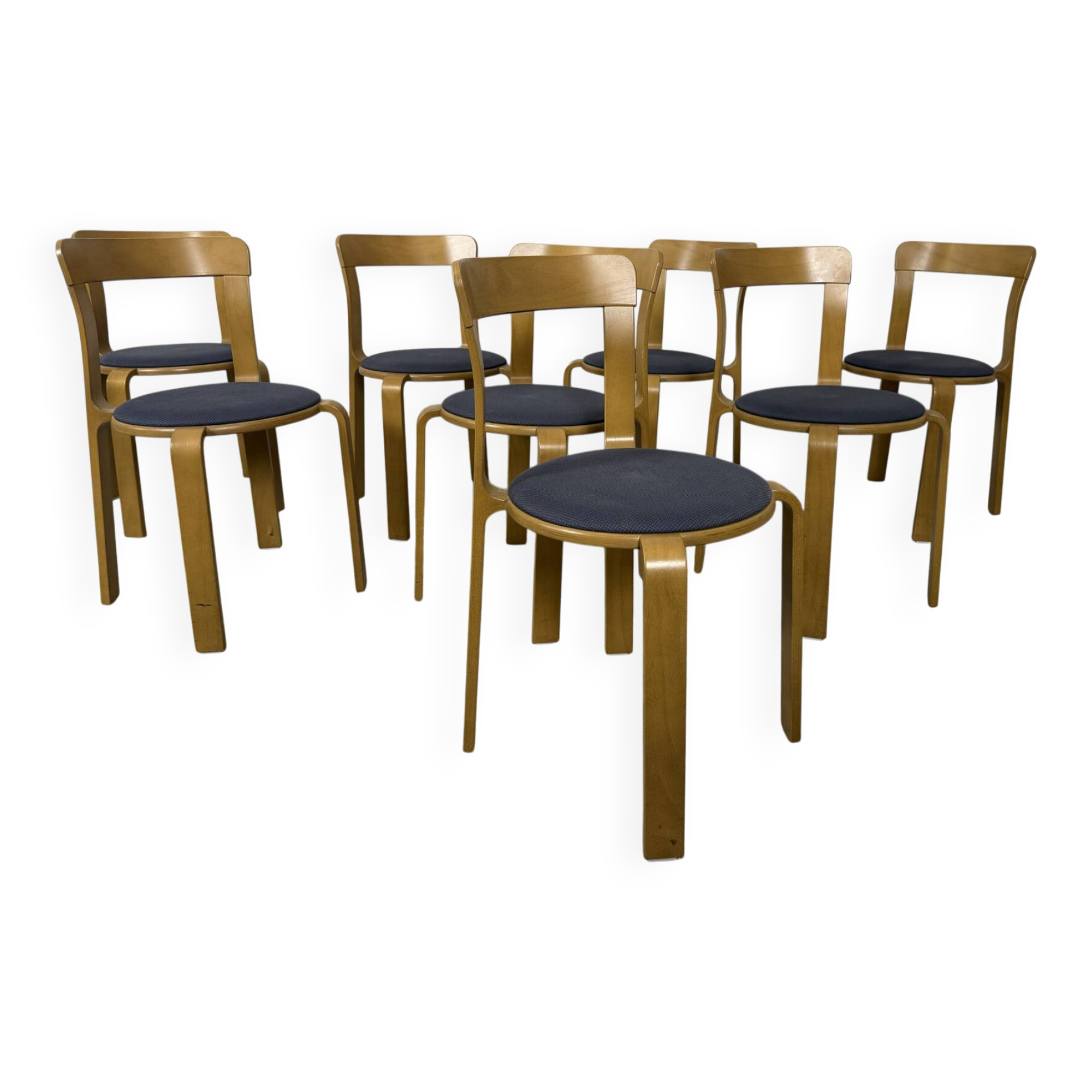 8 Bruno Rey chairs – Dietiker – Model 3300 – Swiss design