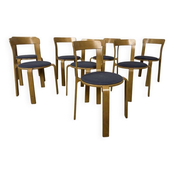 8 chaises Bruno Rey – Dietiker – Modèle 3300 – Design suisse