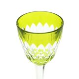 Armagnac wine glasses in green crystal by Baccarat, 1970s, set of 6.